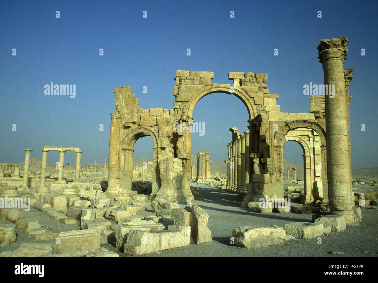 SYRIEN-PALMYRA-RÖMISCHE RUINEN Stockfoto