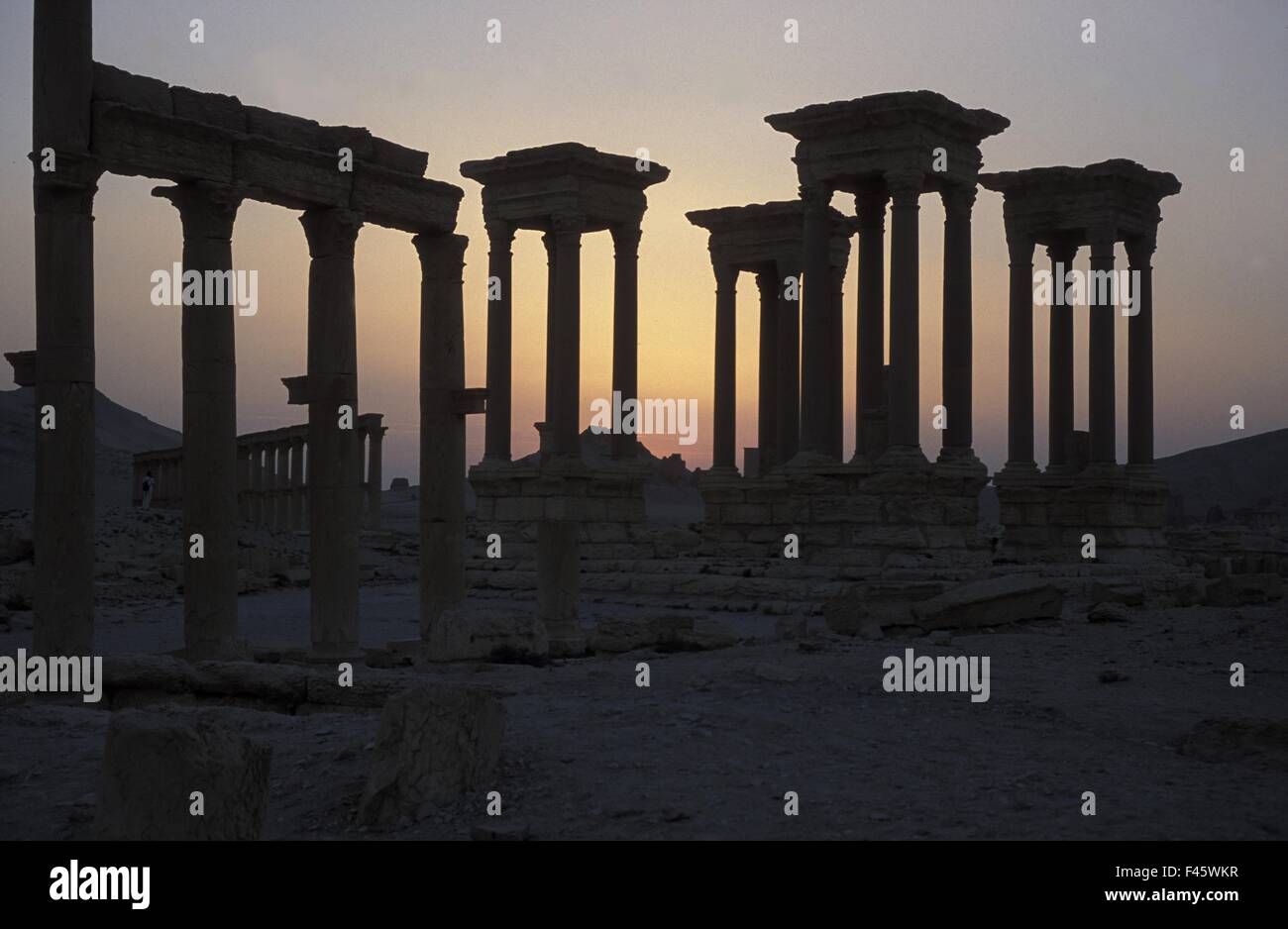 SYRIEN-PALMYRA-RÖMISCHE RUINEN Stockfoto