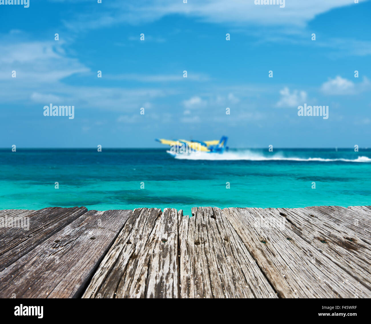 Twin Otter Wasserflugzeug auf den Malediven Stockfoto