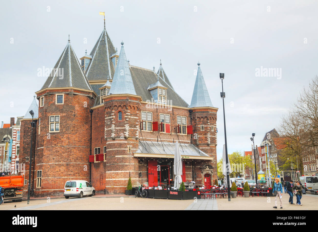 Die Waag (wiegen Haus) in Amsterdam Stockfoto