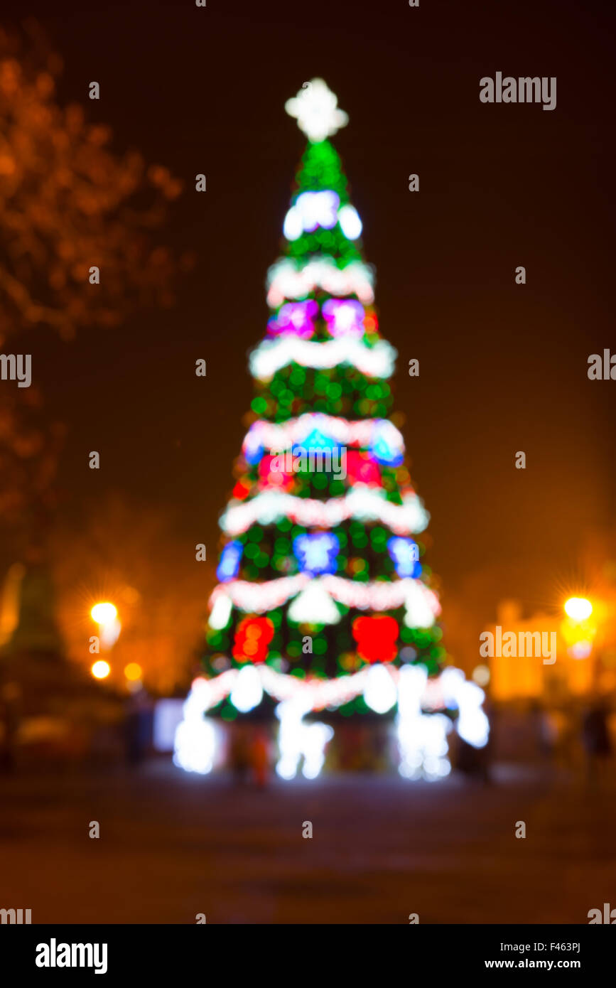 Bewegungsunschärfe Christmass Baum Stockfoto