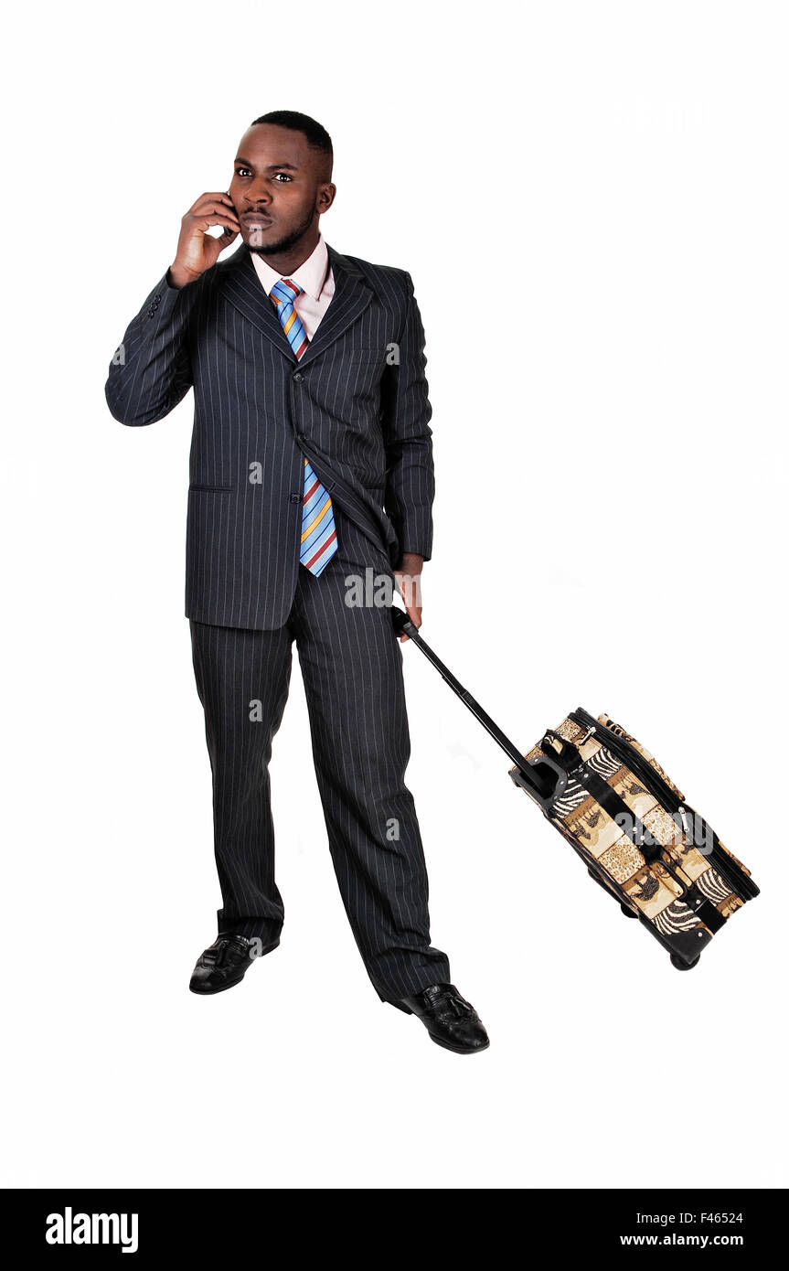 Geschäftsmann mit Koffer. Stockfoto