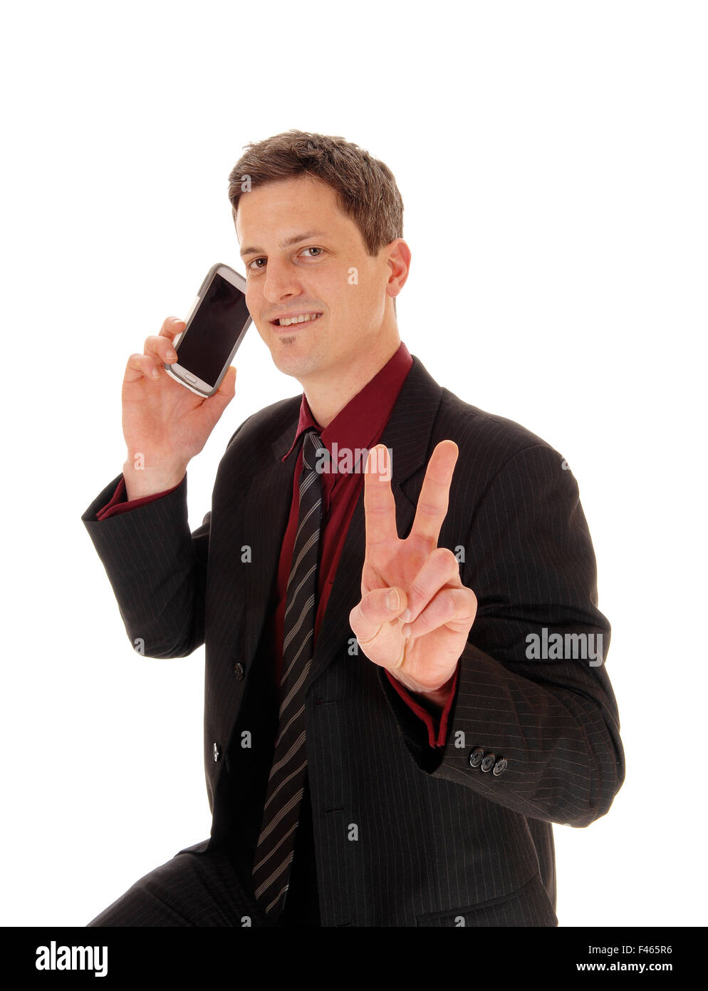 Mann-Betrieb-Handy. Stockfoto