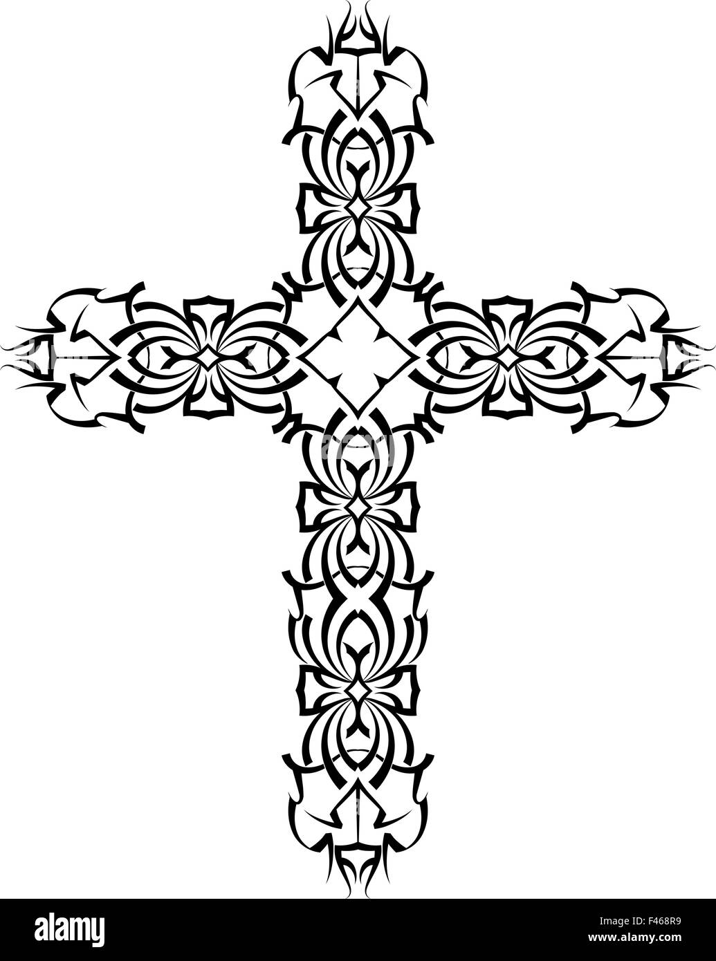 Tattoo-Christian Cross-Vektorgrafiken Stock Vektor