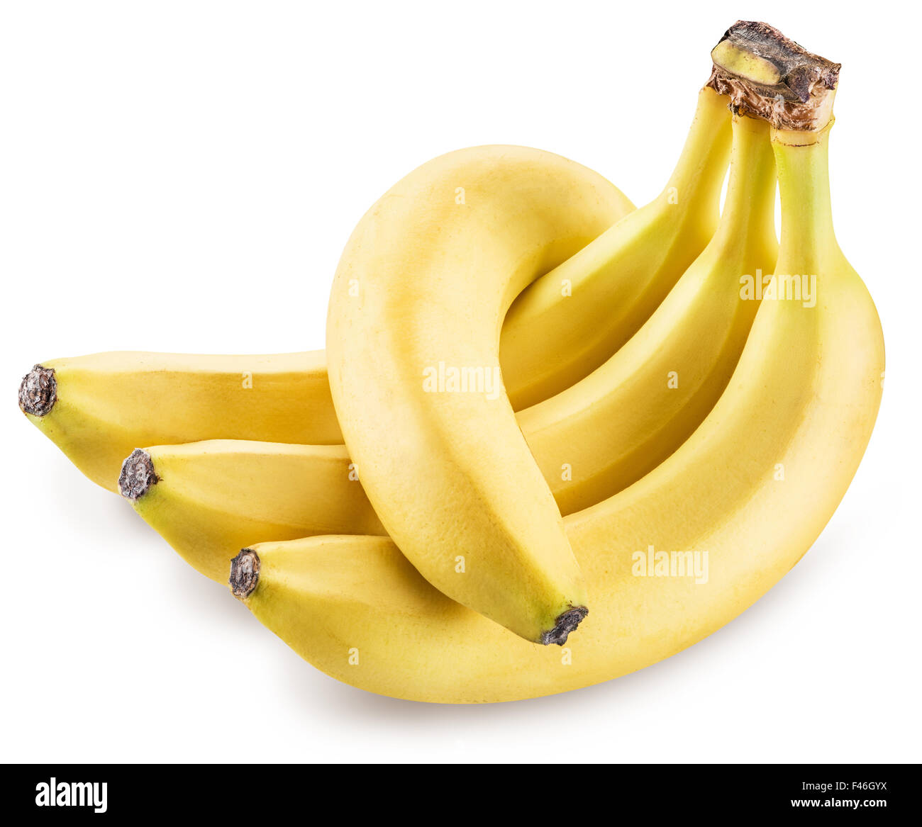 Bananen, die isoliert auf einem weißen Hintergrund. Bild ist von hoher Qualität. Clipping-Pfad. Stockfoto