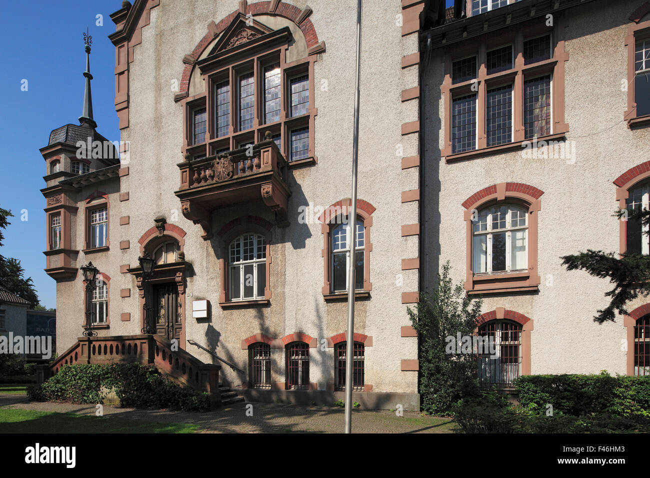 Kreisstaendehaus Im Stil der Neorenaissance, erstellte Landratsamt Und Volkshochschule Moers, Niederrhein, Nordrhein-Westfalen Stockfoto