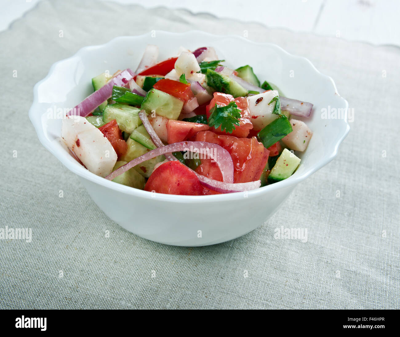 Salat Shirazi - persischen Gurken-Tomaten-Salat Stockfoto