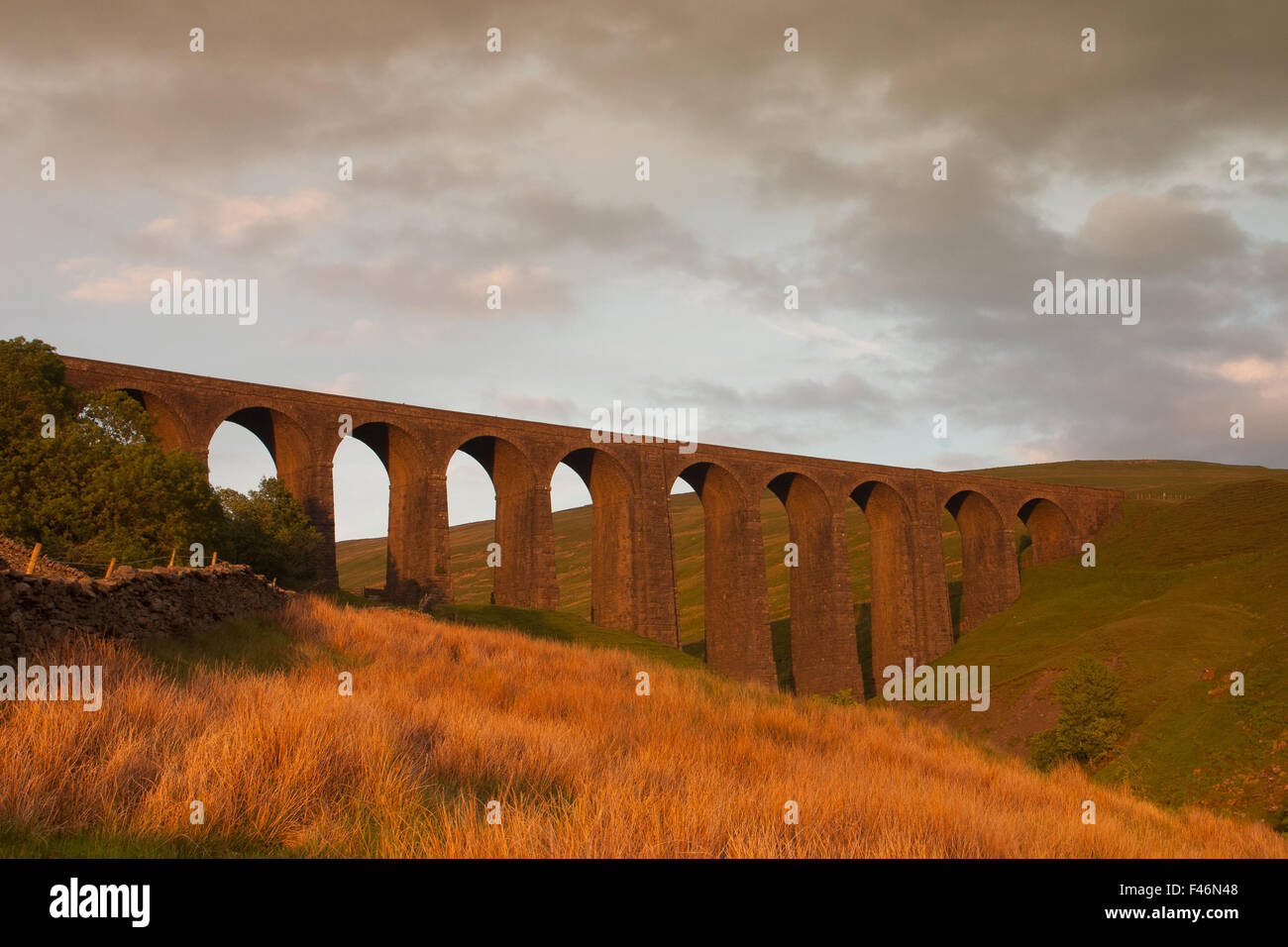 Alten nachbarschaftlich Gill Viadukt in Yorkshire Dales National Park, Großbritannien Stockfoto