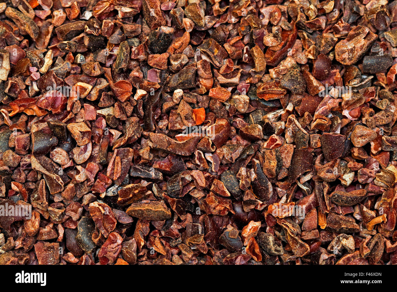 Kakaonibs Textur Stockfoto