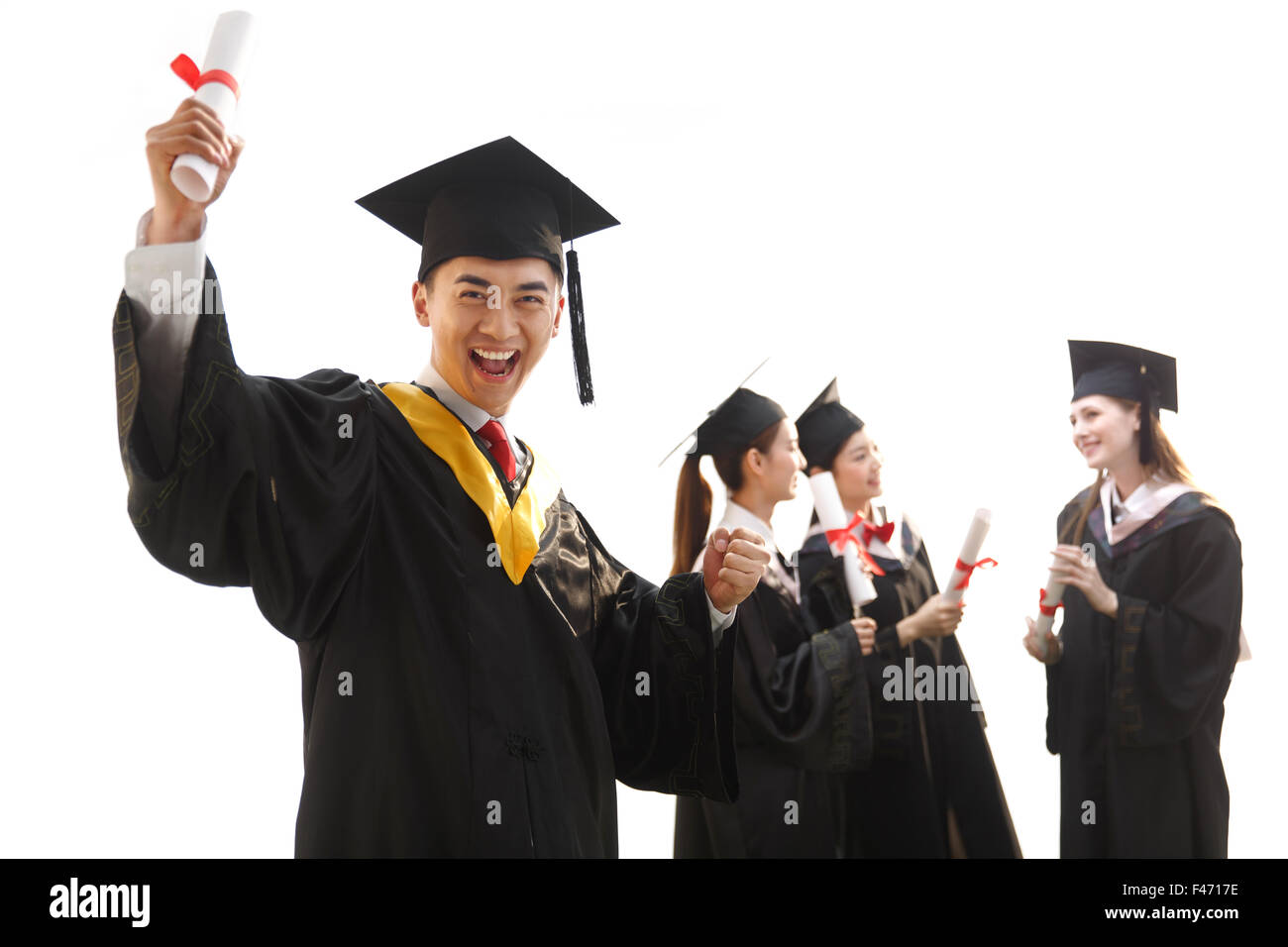 Studenten in der Graduierung Kleidung Stockfoto