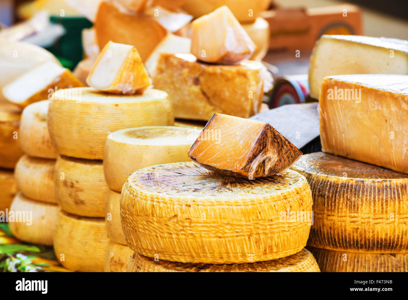 Verschiedene Arten von italienischen Käse Stockfoto