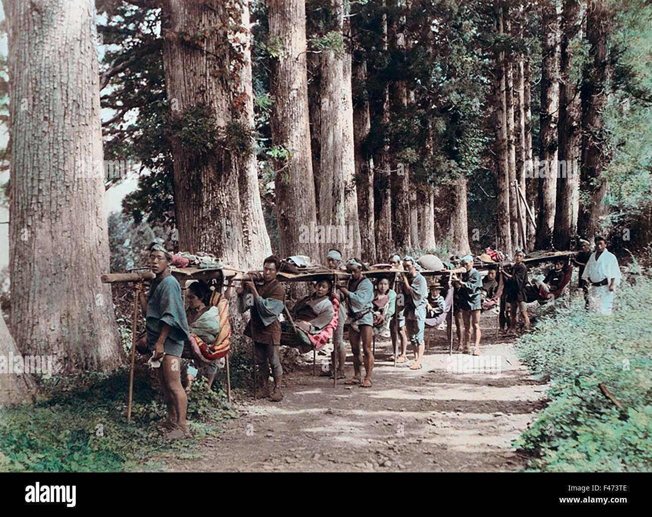 Transport auf Hakone Road, Kago, Japan Stockfoto