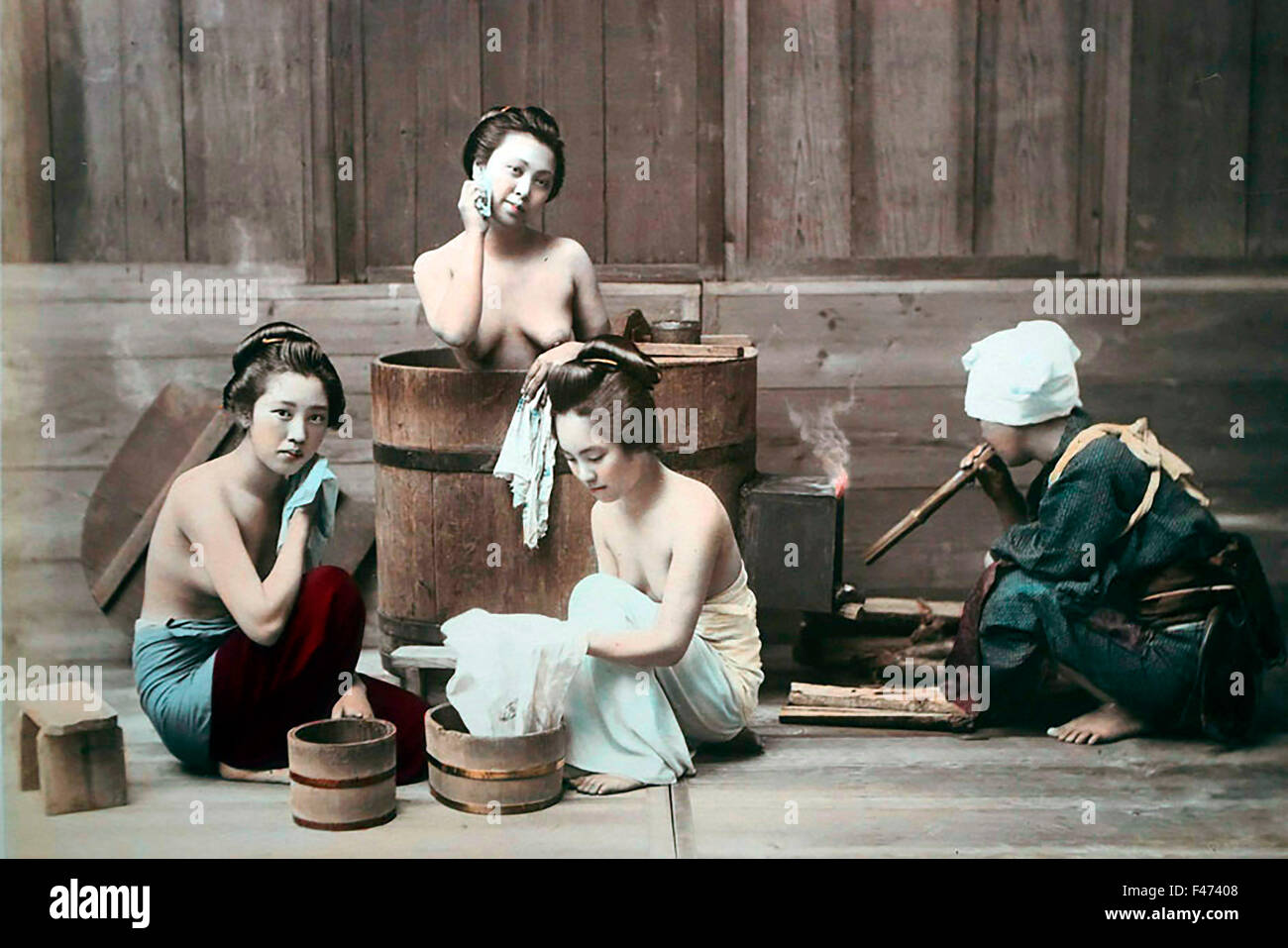 Frauen waschen sich, Japan Stockfoto