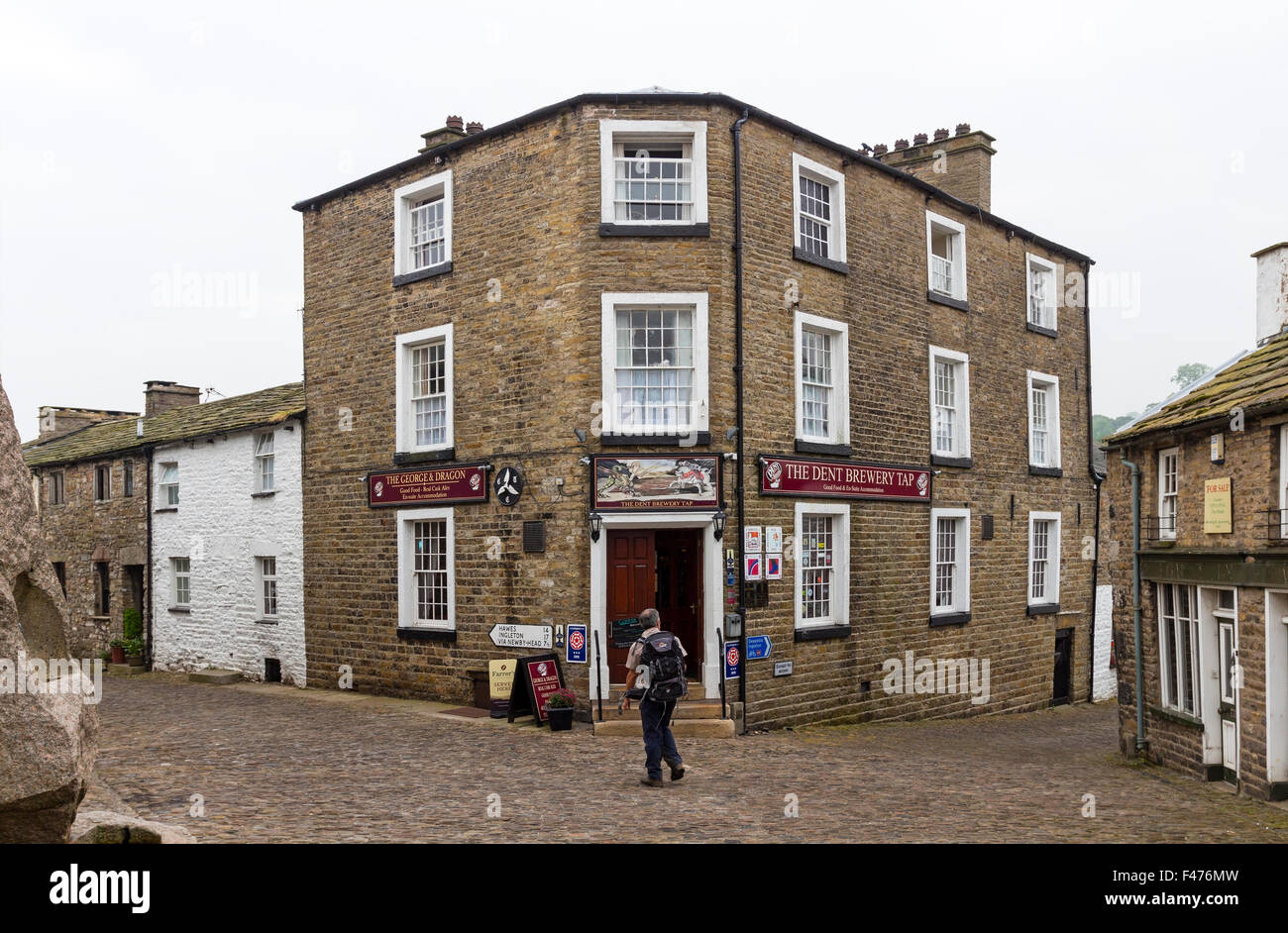 George und Dragon Pub (Dent Brauerei Tap-Haus) in Dorf Dent, Dentdale, Cumbria, England Stockfoto