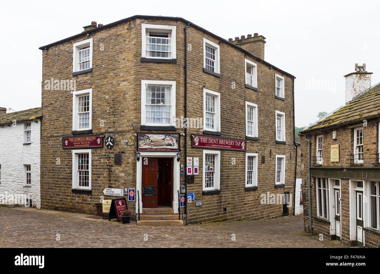 George und Dragon Pub (Dent Brauerei Tap-Haus) in Dorf Dent, Dentdale, Cumbria, England Stockfoto