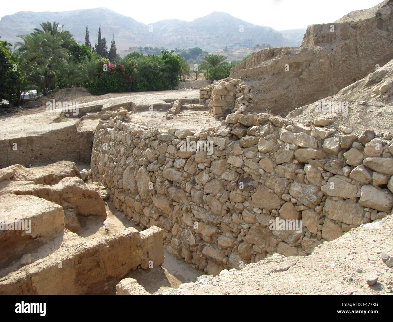 5827. Jericho Walls, neolithischen Periode C. 8500-4500 v. Chr. Stockfoto
