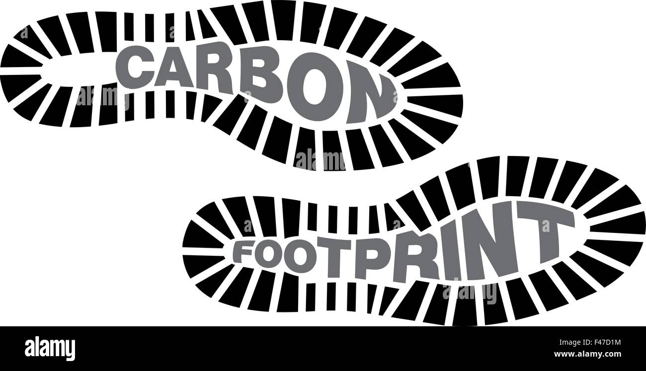 Carbon Footprint mit den Worten im Inneren Stock Vektor