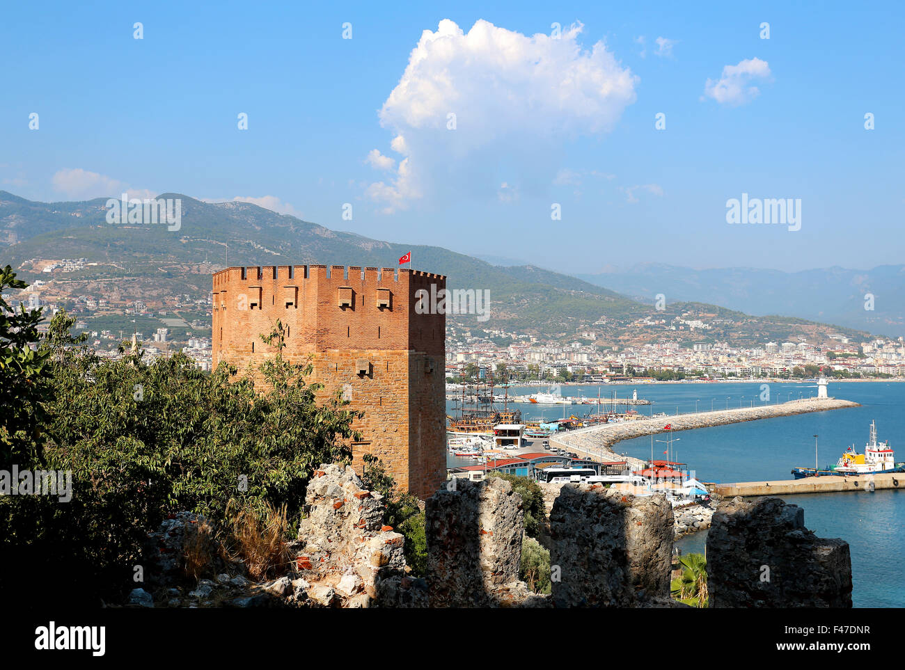 Roter Turm Kizil Kule in Alanya in der Türkei Stockfoto