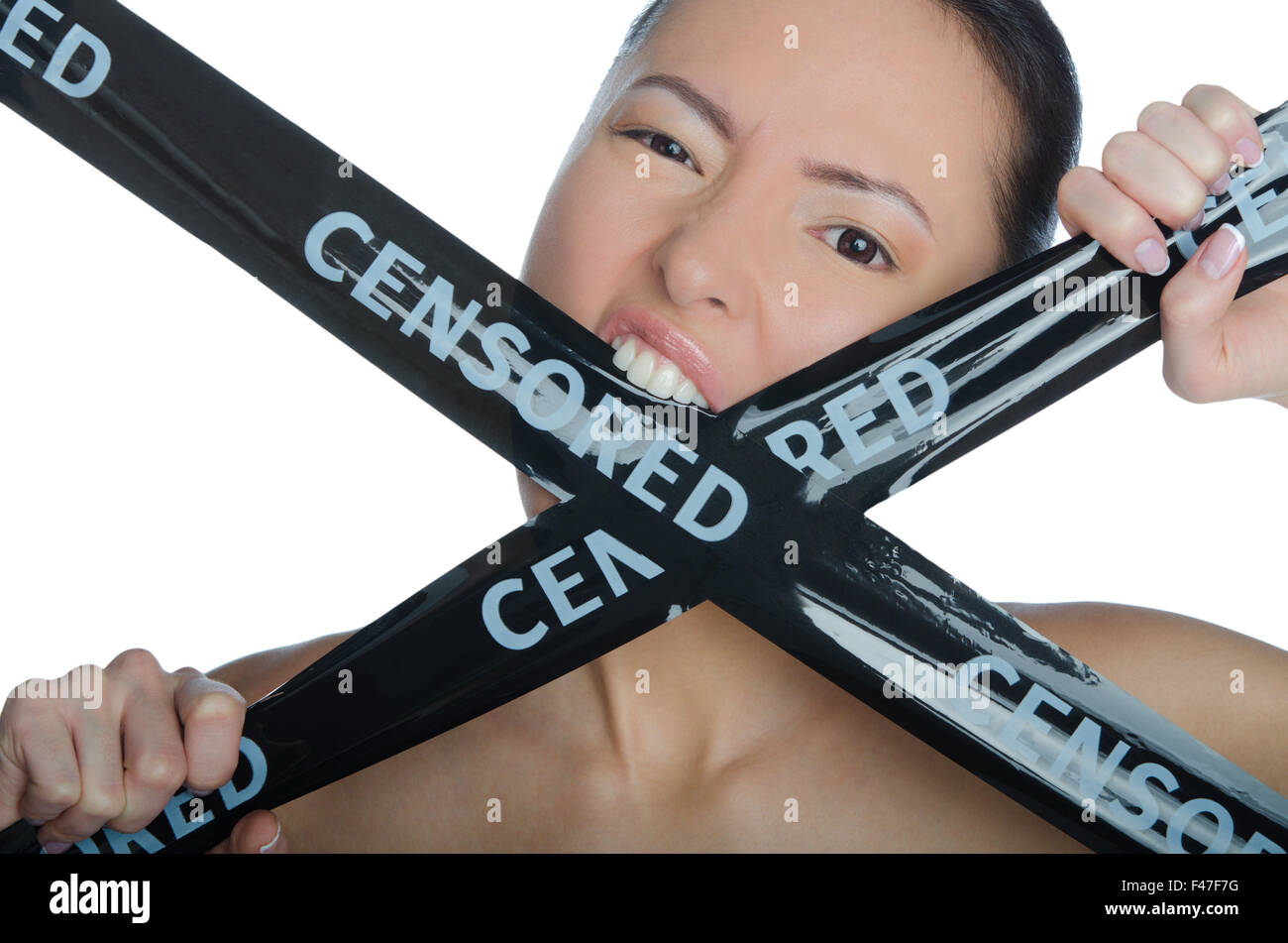 Asiatische gegen heftig Verbote Stockfoto