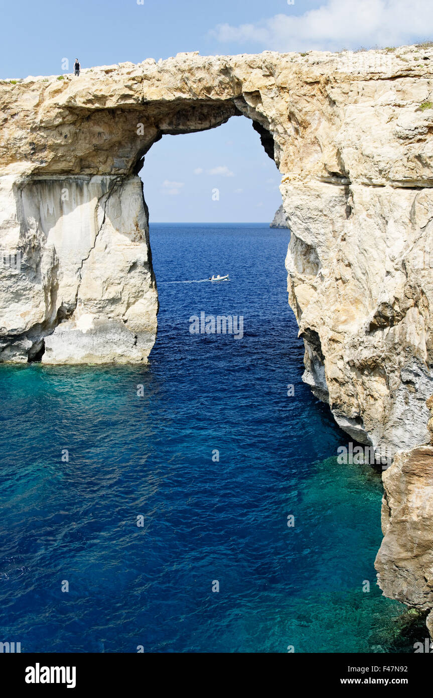 Azur Windwow, Zerka Tor, Gozo, Malta, Süd-Europa, Mittelmeer Stockfoto