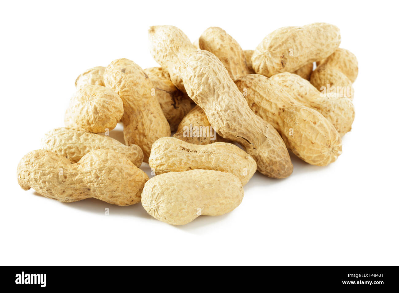 Erdnüsse in Schalen Stockfoto