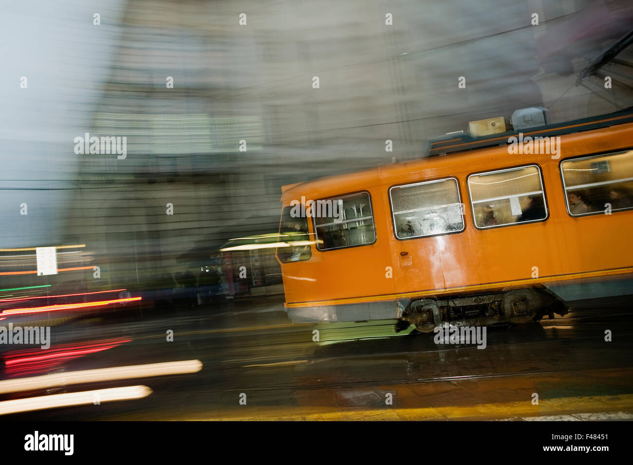 Eine Straßenbahn, Turin, Italien. Stockfoto