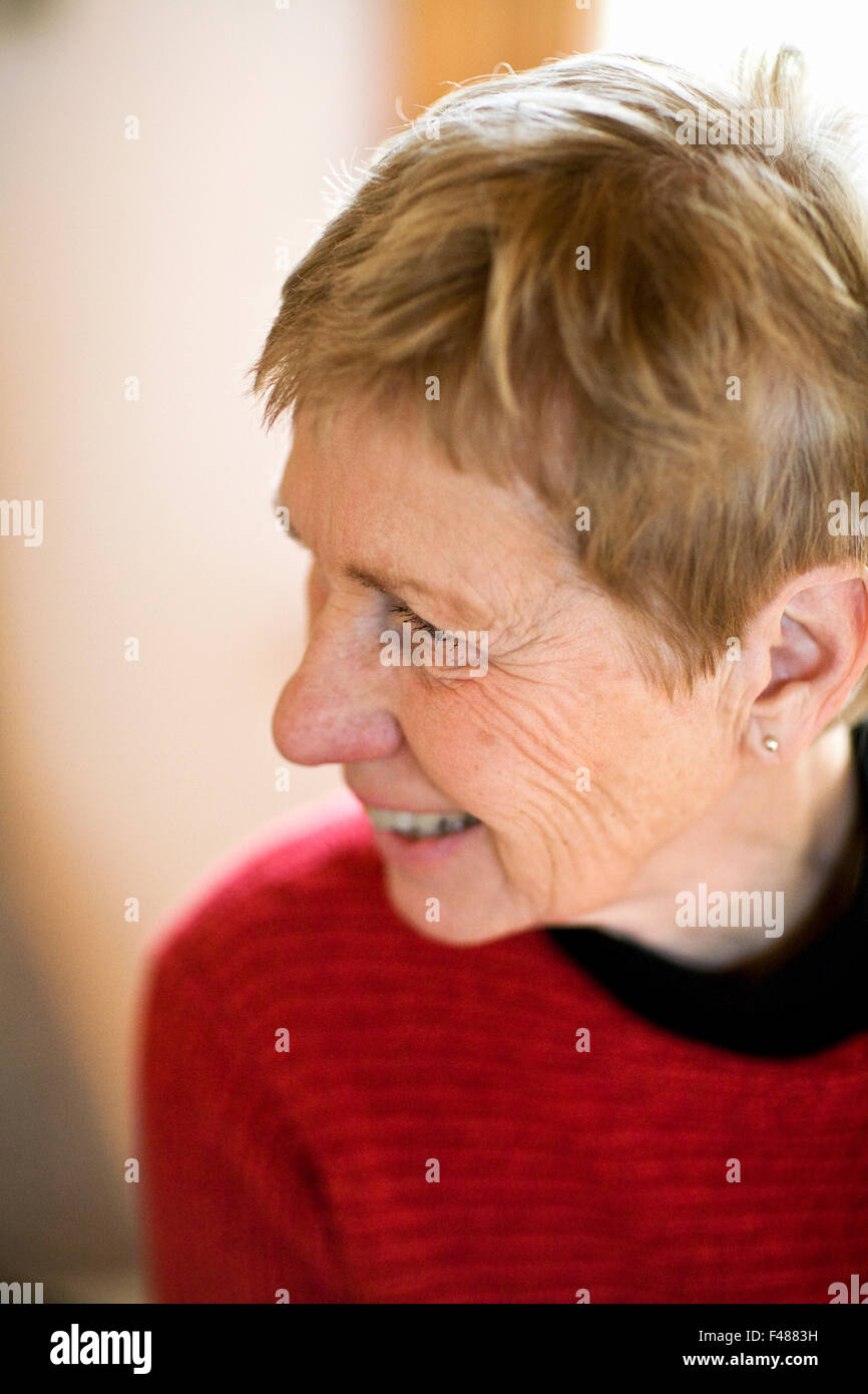 Portrait einer älteren Frau, Schweden. Stockfoto