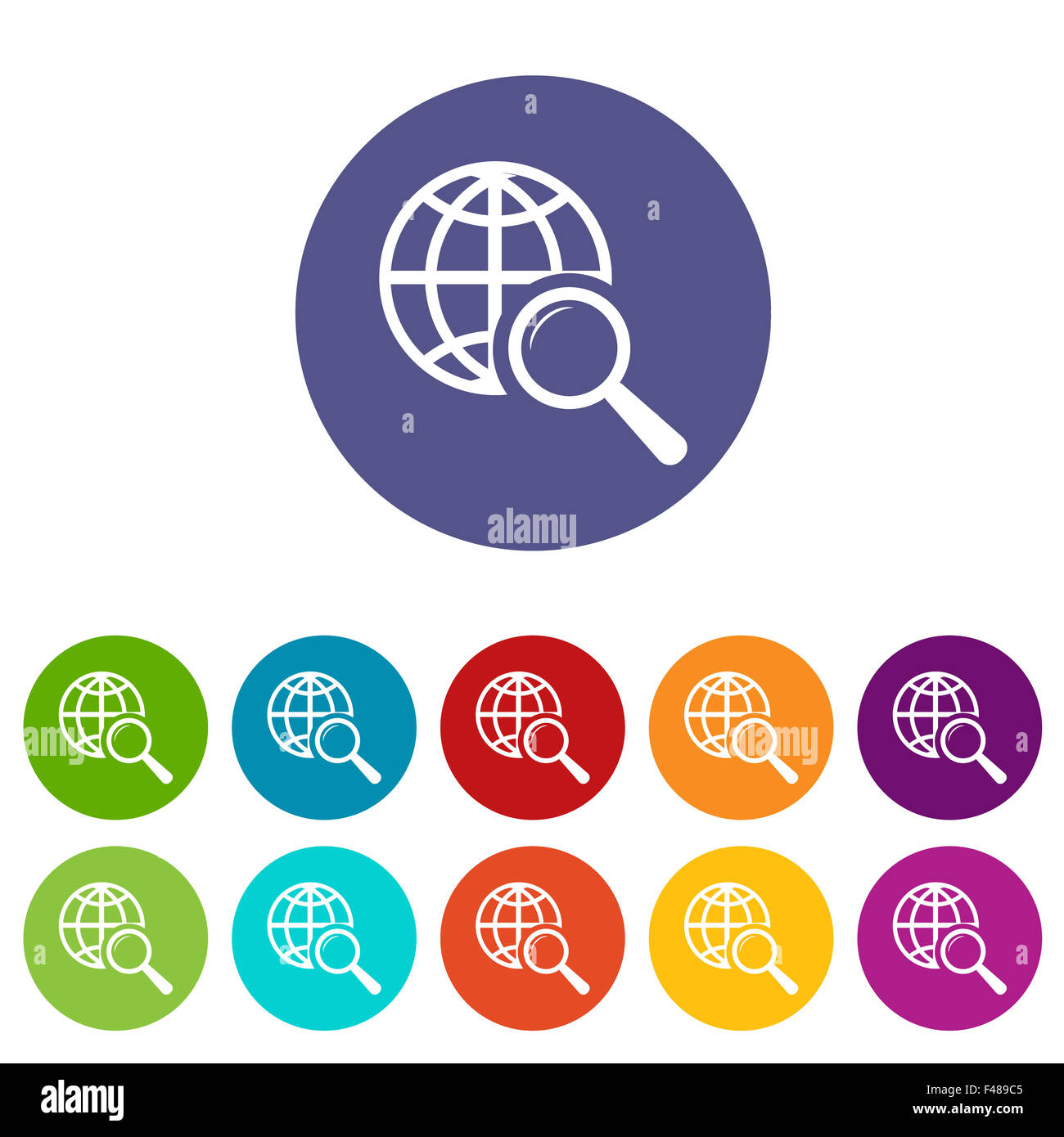 Welt-Scan-flach-Symbol Stockfoto