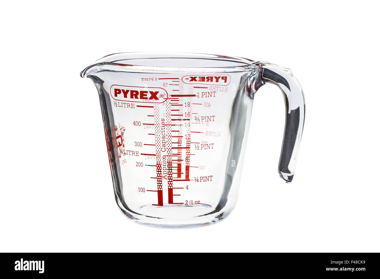 Pyrex absolvierte Mess Krug Stockfoto