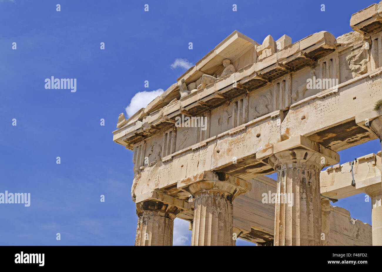 Detailansicht Parthenon Tempel Stockfoto