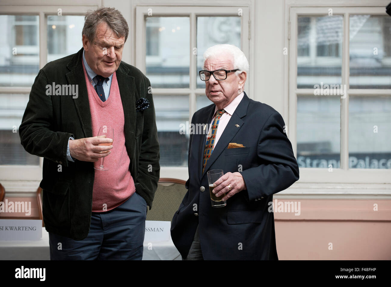 Barry Cryer und Jeremy Lewis mittags die Oldie literarische 13.10.15 Stockfoto