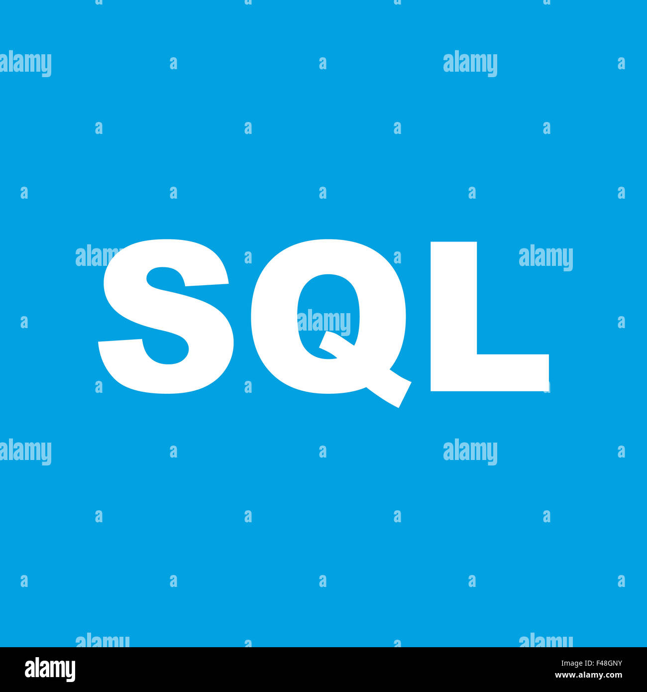 SQL-weiße Symbol Stockfoto