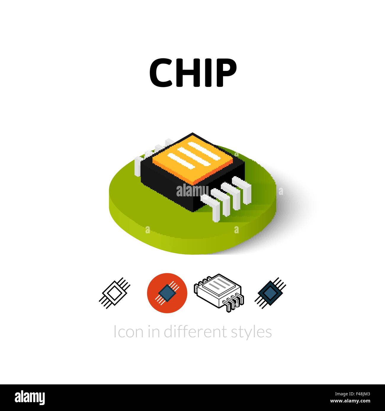 Chip-Symbol im anderen Stil Stock Vektor