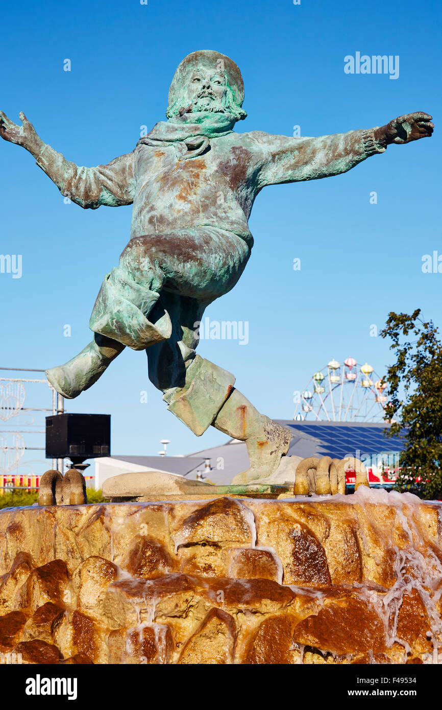 Herr Jolly Stadt Statue in Skegness, Lincolnshire, England, UK. Stockfoto