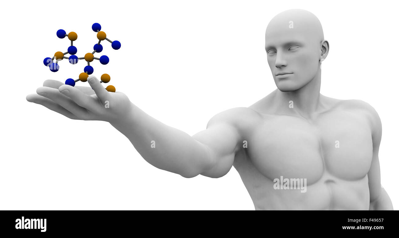 Medizintechnik mit Wissenschaftler halten Molekül Stockfoto