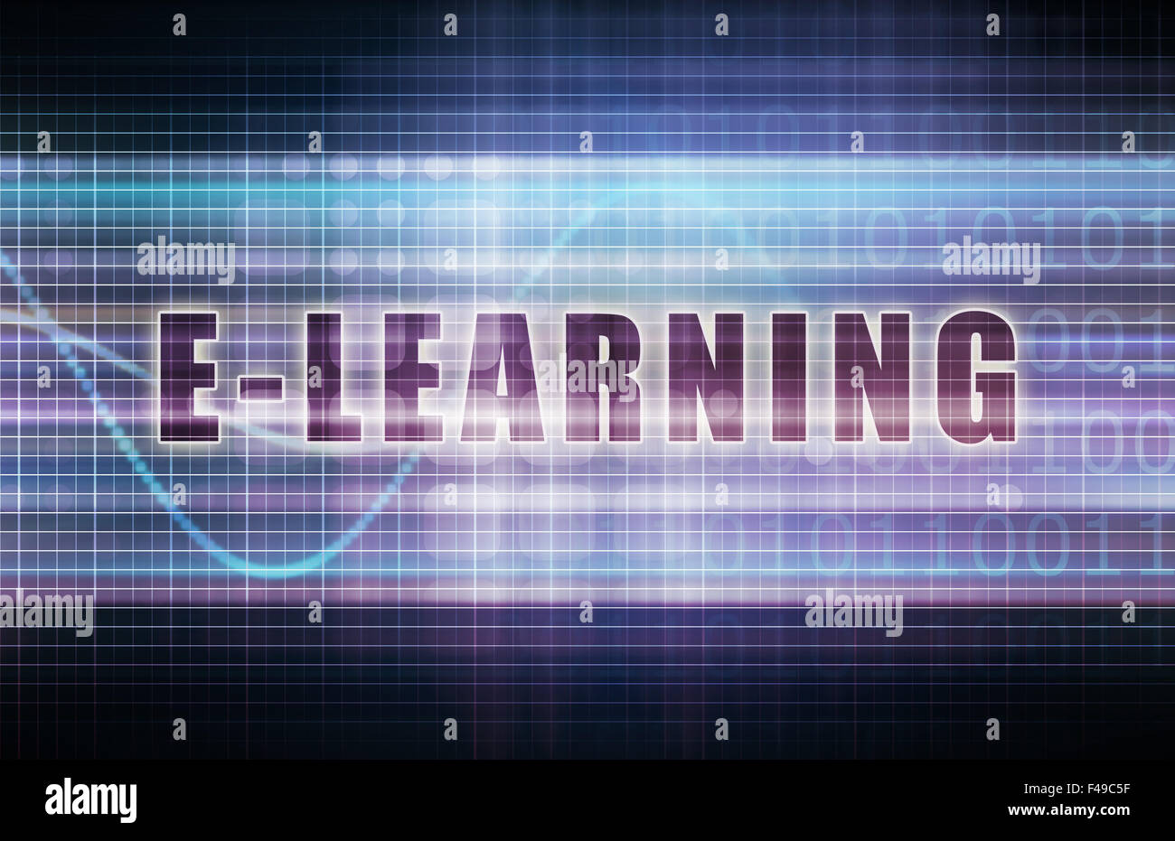 E-Learning oder Elearning auf eine Tech Business Grafik Art Stockfoto