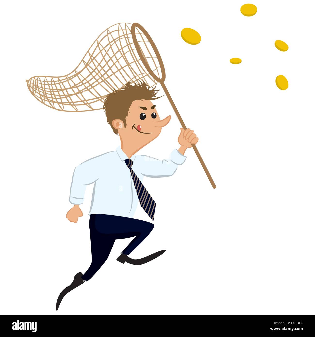 Geschäftsmann Geld zu fangen Stock Vektor