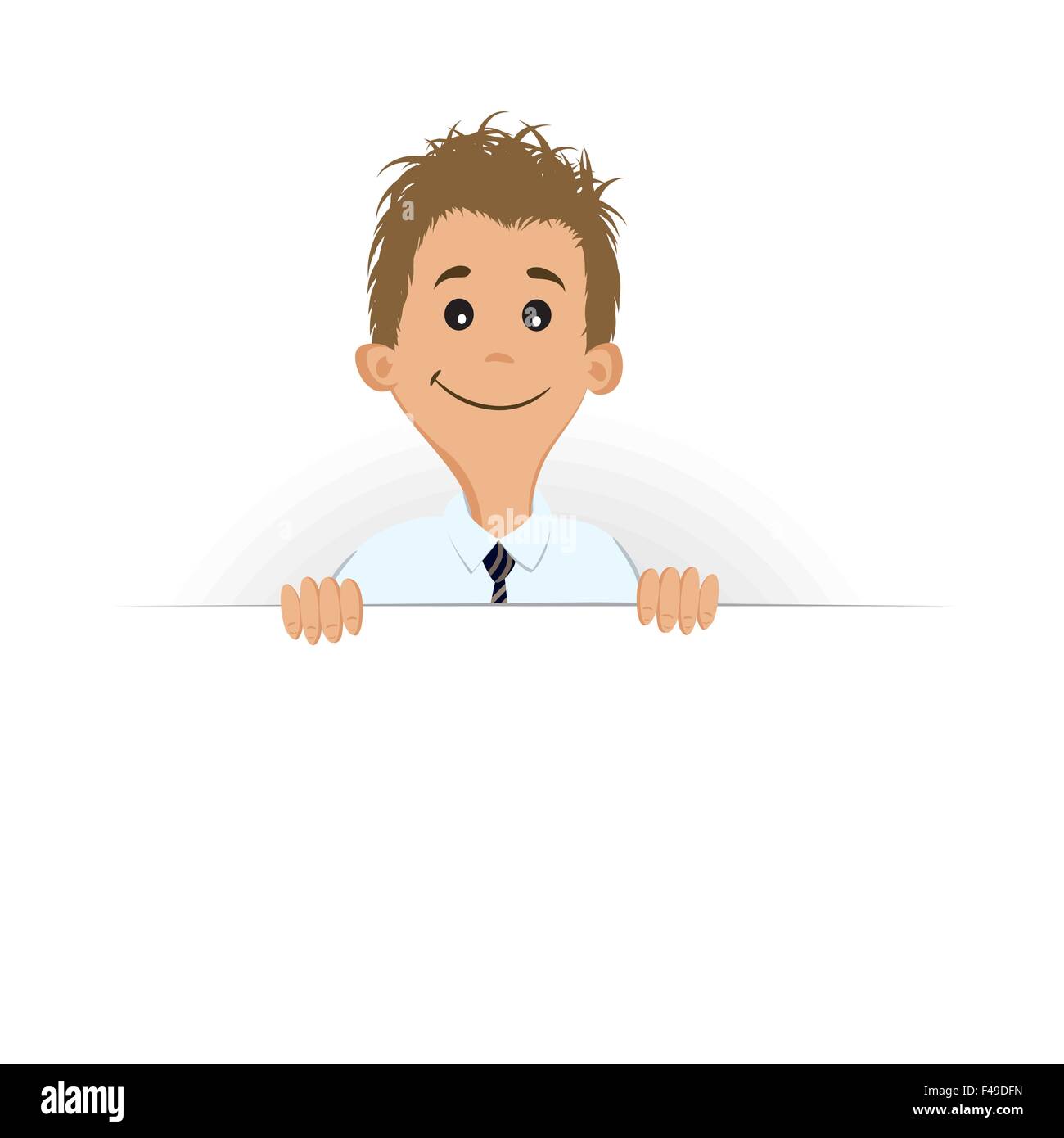 Geschäftsmann hält ein Blatt Stock Vektor