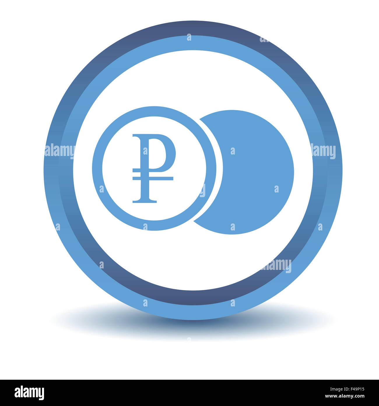 Blaue Rubel-Münze-Symbol Stockfoto