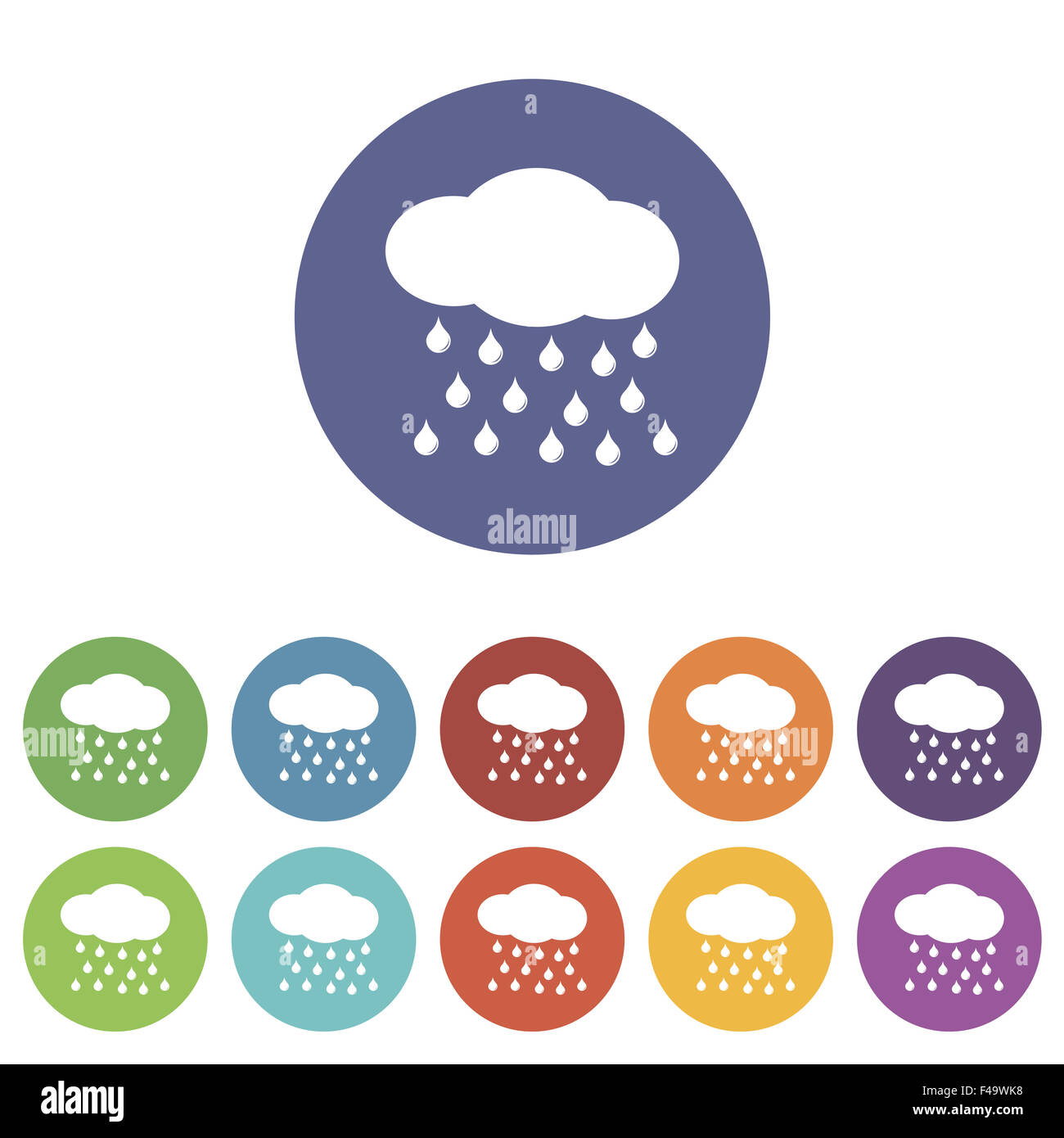 Regen-flach-Symbol Stockfoto