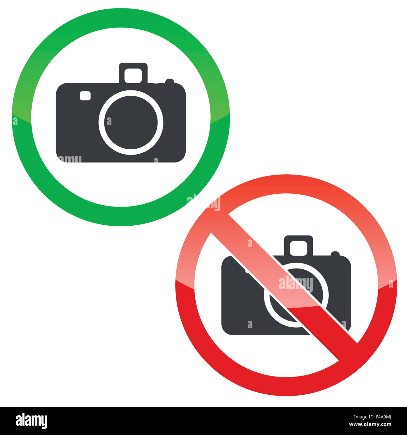 Berechtigungssatz Zeichen Fotografie Stockfoto