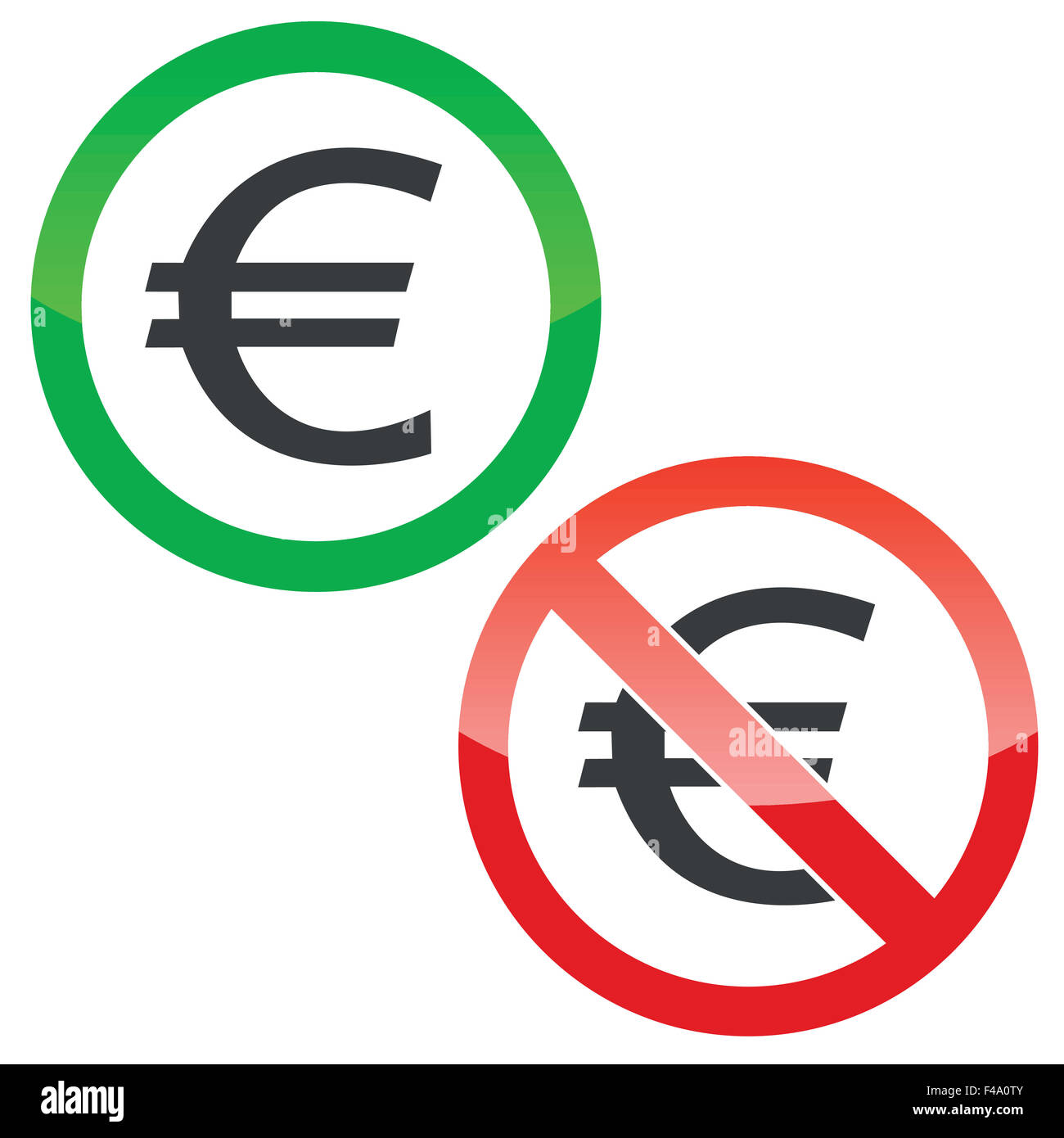 Euro Zeichen Berechtigungssatz Stockfoto