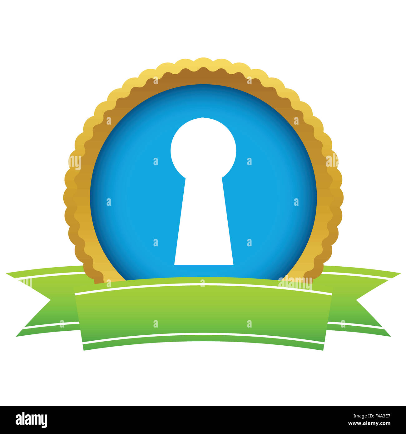 Gold Schlüsselloch-logo Stockfoto