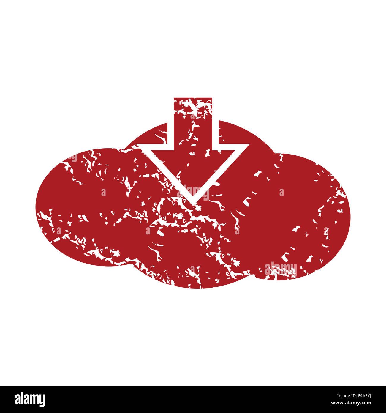 Roten Grunge Download Cloud logo Stockfoto