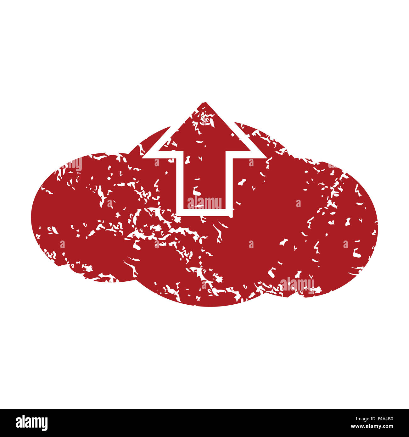 Roten Grunge Upload Cloud logo Stockfoto