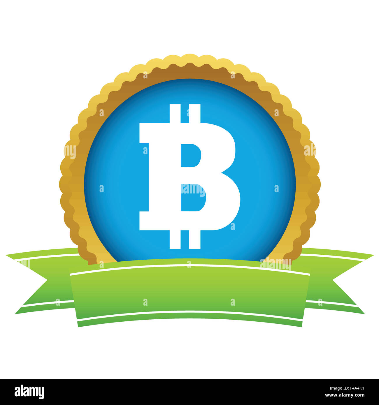 Gold Bitcoin-logo Stockfoto