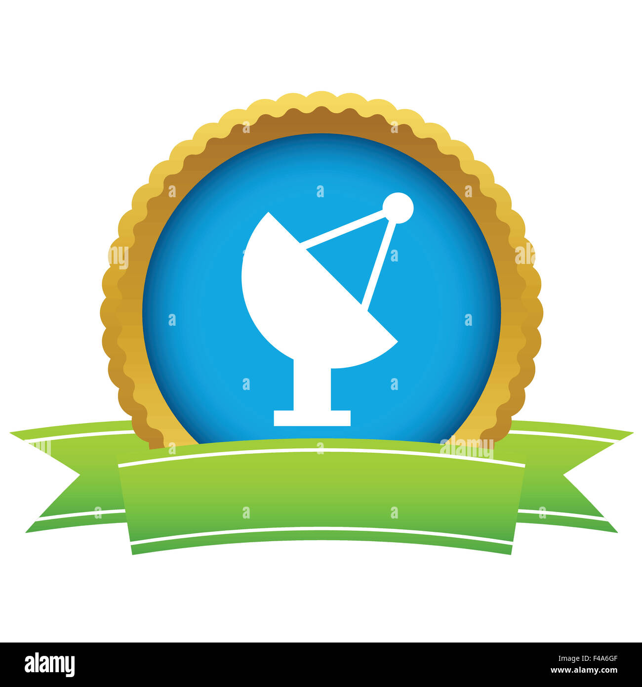 Gold Sat-Antenne-logo Stockfoto