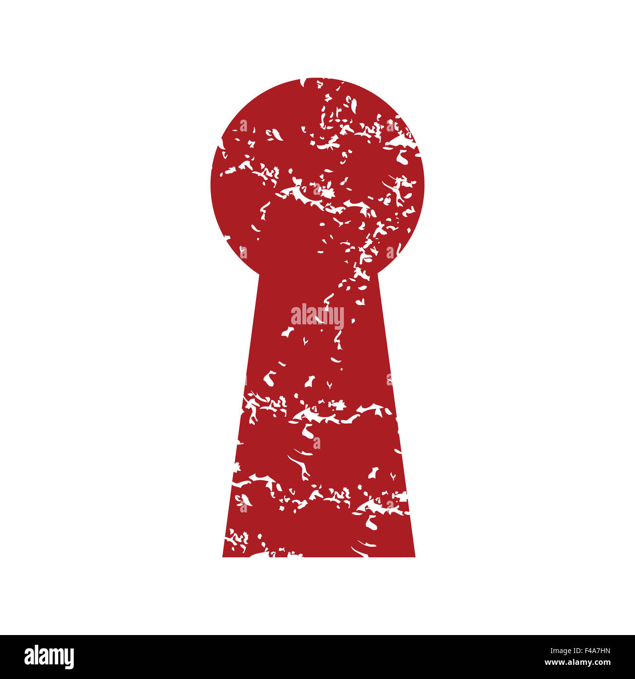 Roten Grunge-Schlüsselloch-logo Stockfoto
