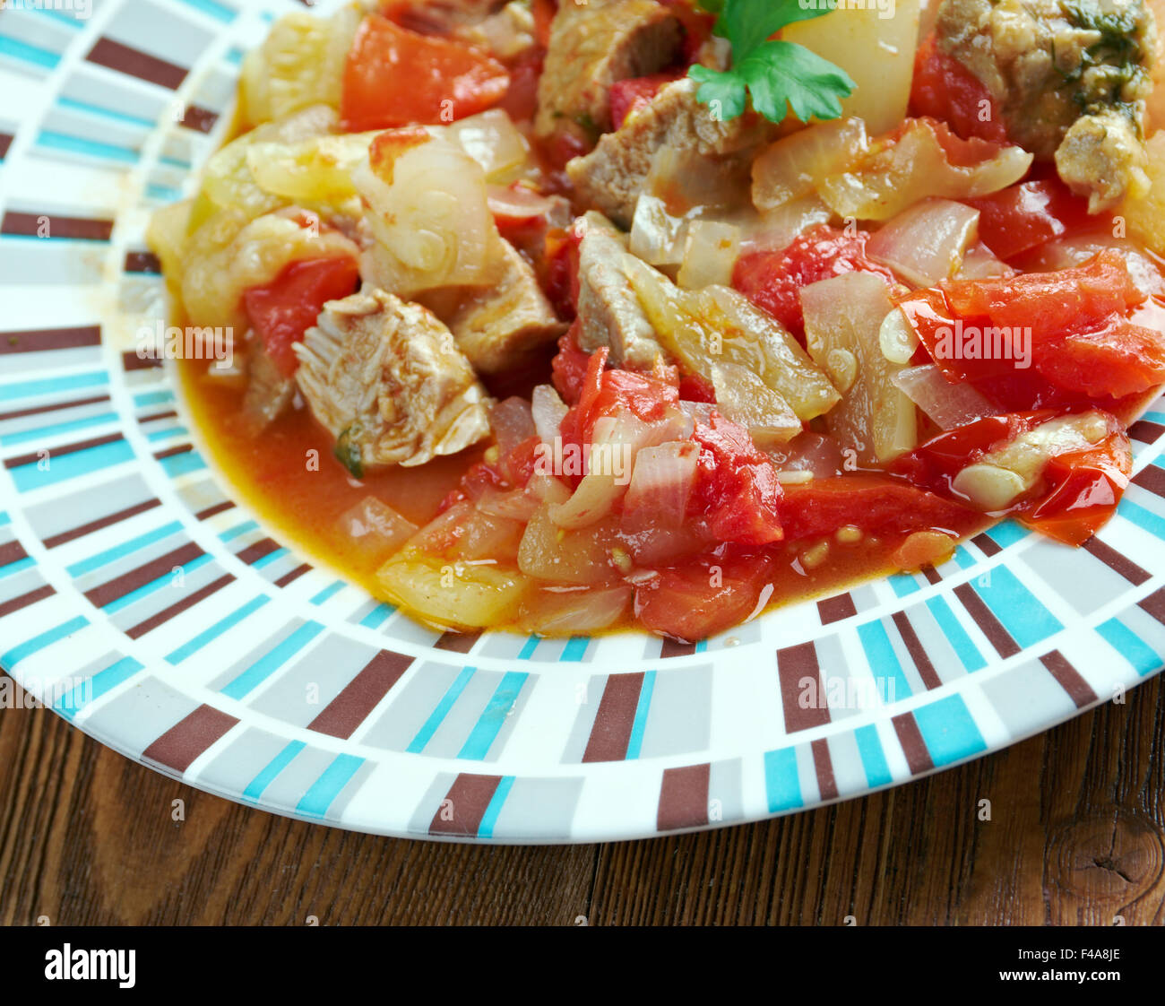 Türkische Gericht mit Gemüse und Fleisch Stockfoto