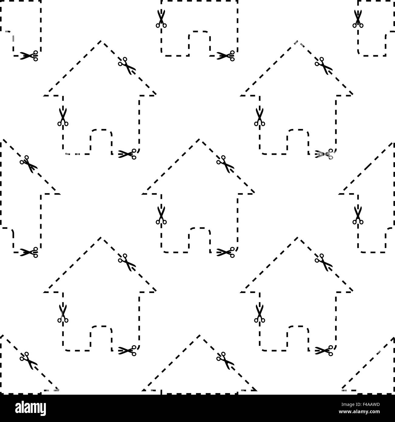 Haus gestrichelte Kontur Muster Stockfoto